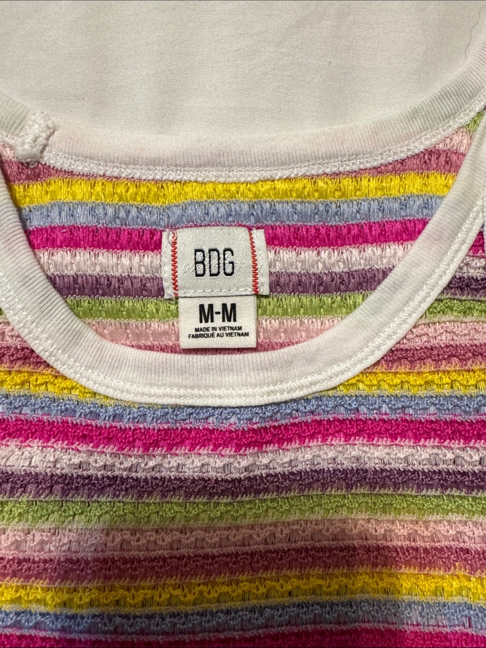 BDG Urban Outfitters Rainbow Striped Knit Tank Top | Size Medium - Picture 2 of 6